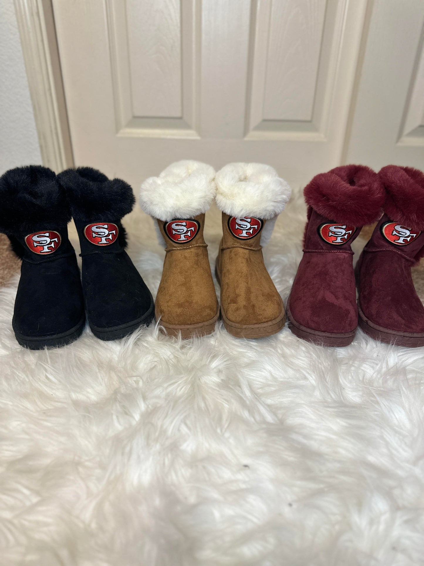 49ers Raiders Rams SO Paulina Women's Faux-Fur Winter Boots (limited selection)