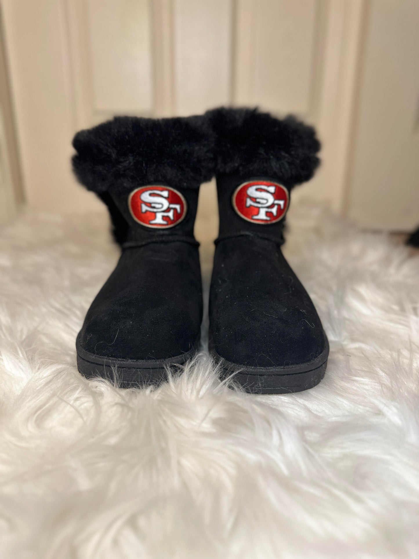 49ers Raiders Rams SO Paulina Women's Faux-Fur Winter Boots (limited selection)