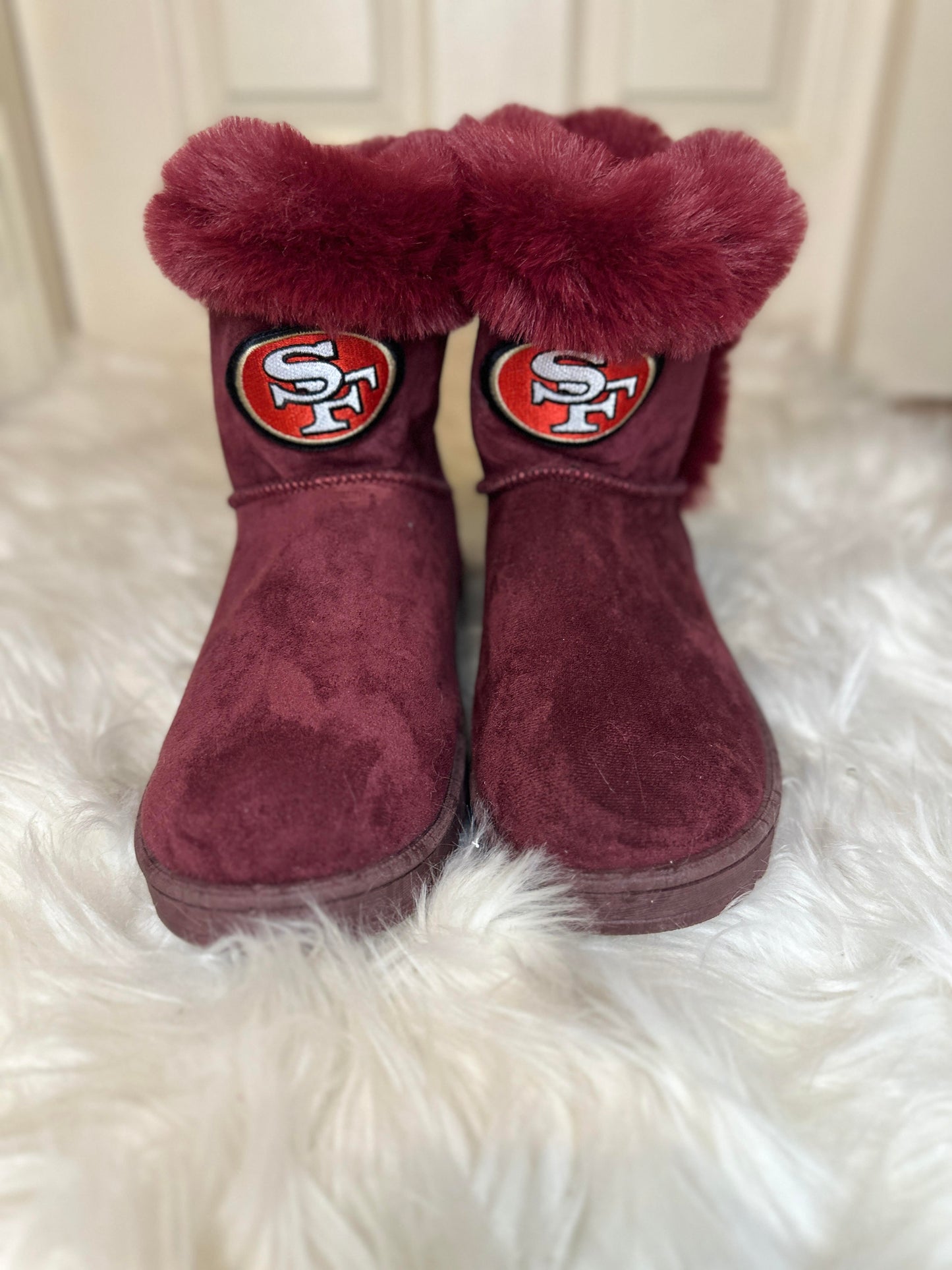 49ers Raiders Rams SO Paulina Women's Faux-Fur Winter Boots (limited selection)
