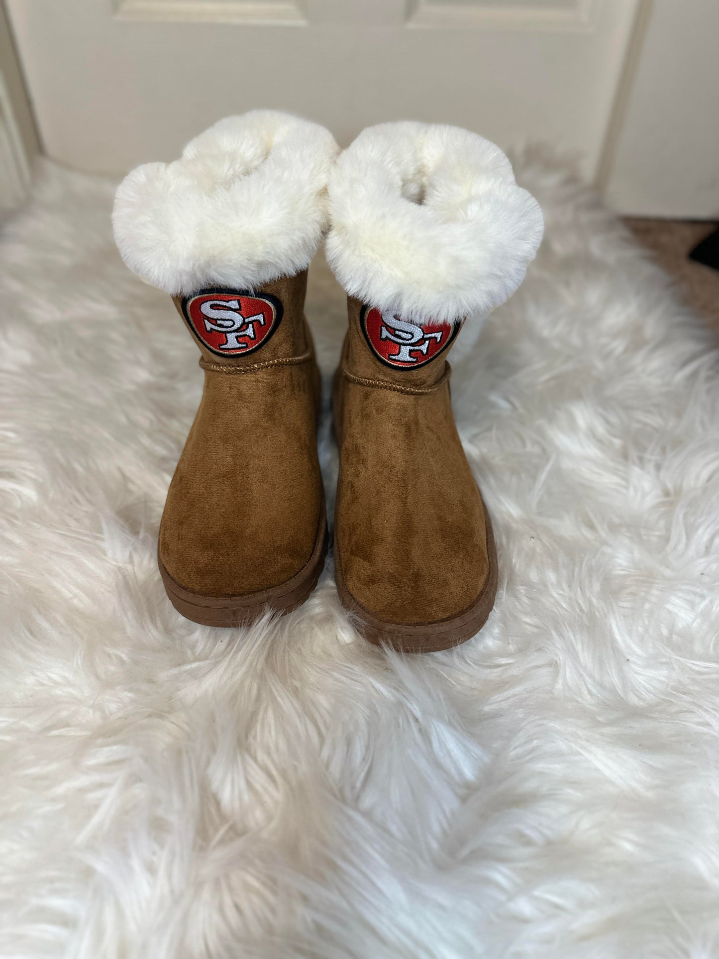 49ers Raiders Rams SO Paulina Women's Faux-Fur Winter Boots (limited selection)