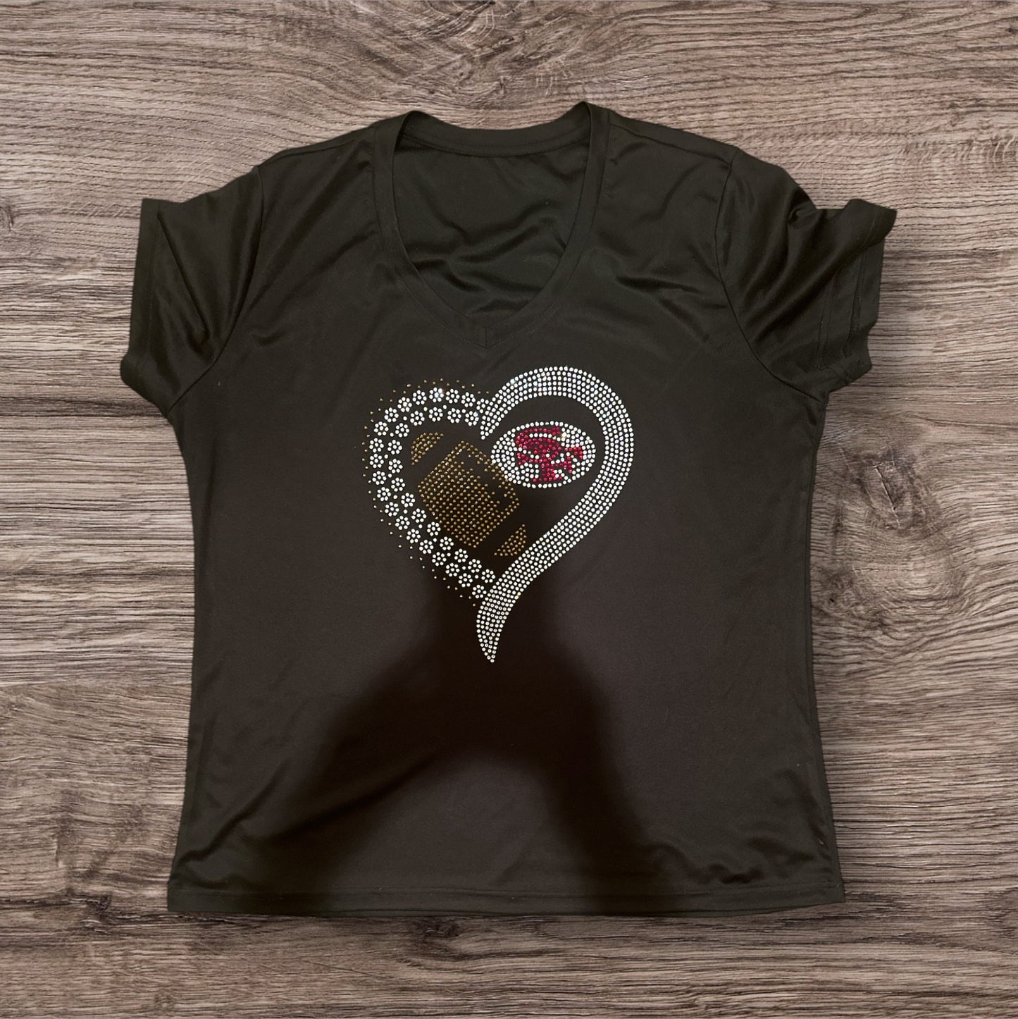 Sports Team Rhinestone Shirts Custom Made Designs