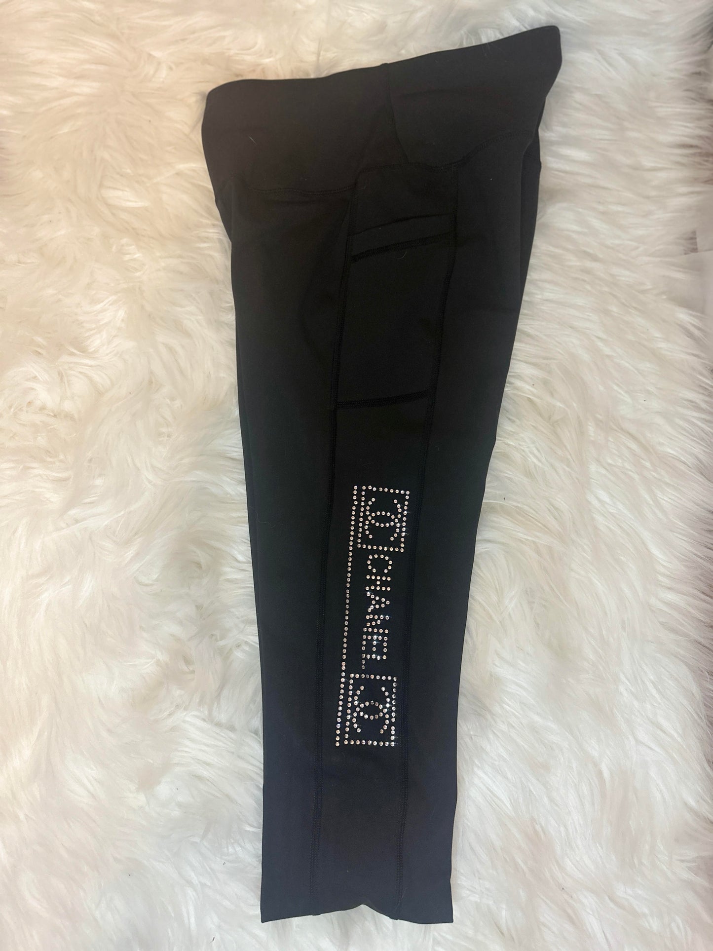 Team or Design Rhinestone Leggings Raider,49er, Rams, Cowboys, CC or L V - 2 Pocket thick Leggins