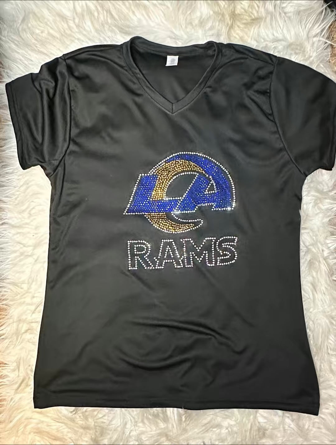 Los Angeles RAMS Custom Rhinestone Ladies Shirt