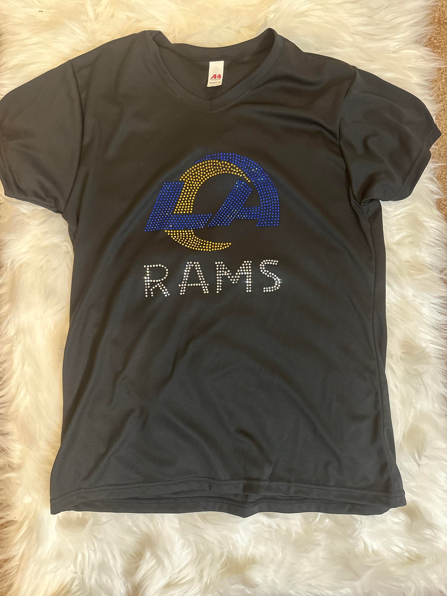 Los Angeles RAMS Custom Rhinestone Ladies Shirt