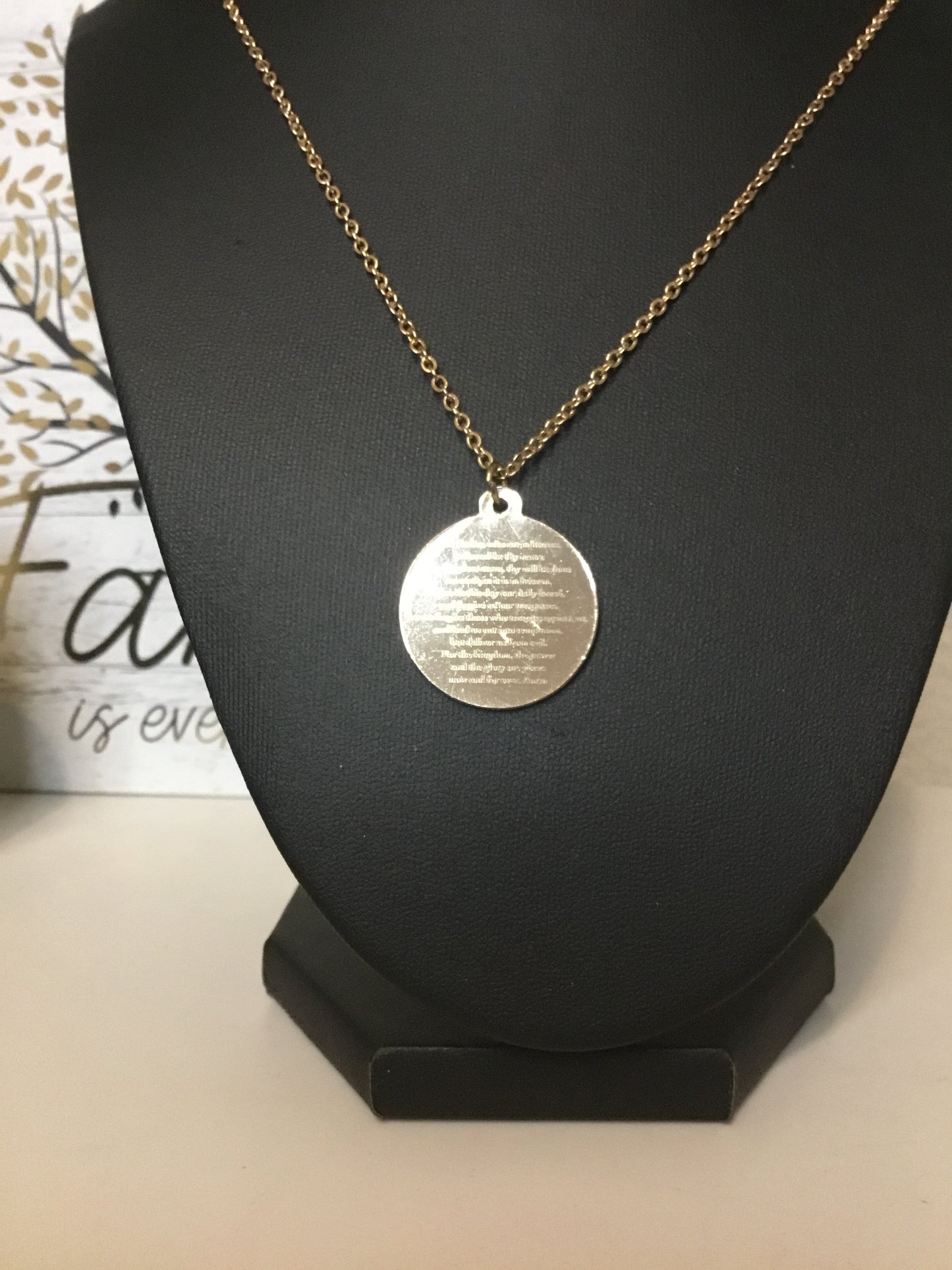 Lord's Prayer Gold Color Chain