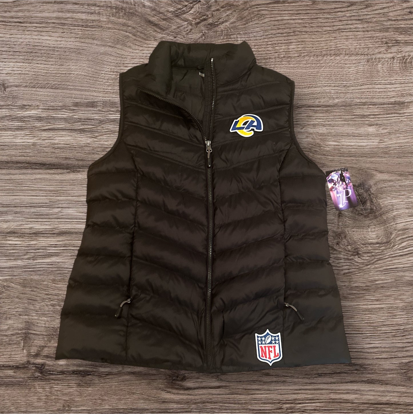 49er Raiders Cowboys Rams Dodgers Giants Custom Rhinestone PUFF VEST w/ zip pockets