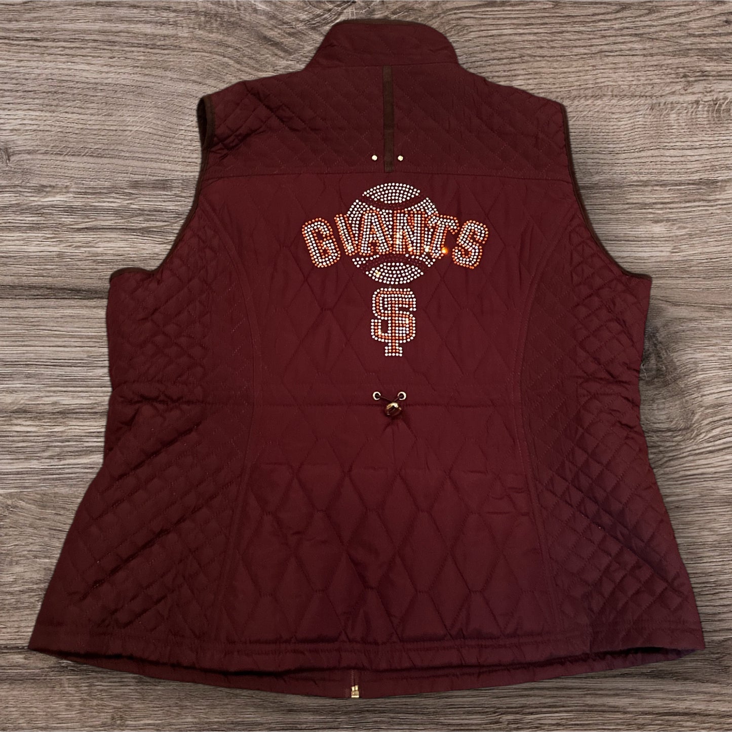 49er Raiders Cowboys Rams Dodgers Giants Custom Rhinestone PUFF VEST w/ zip pockets