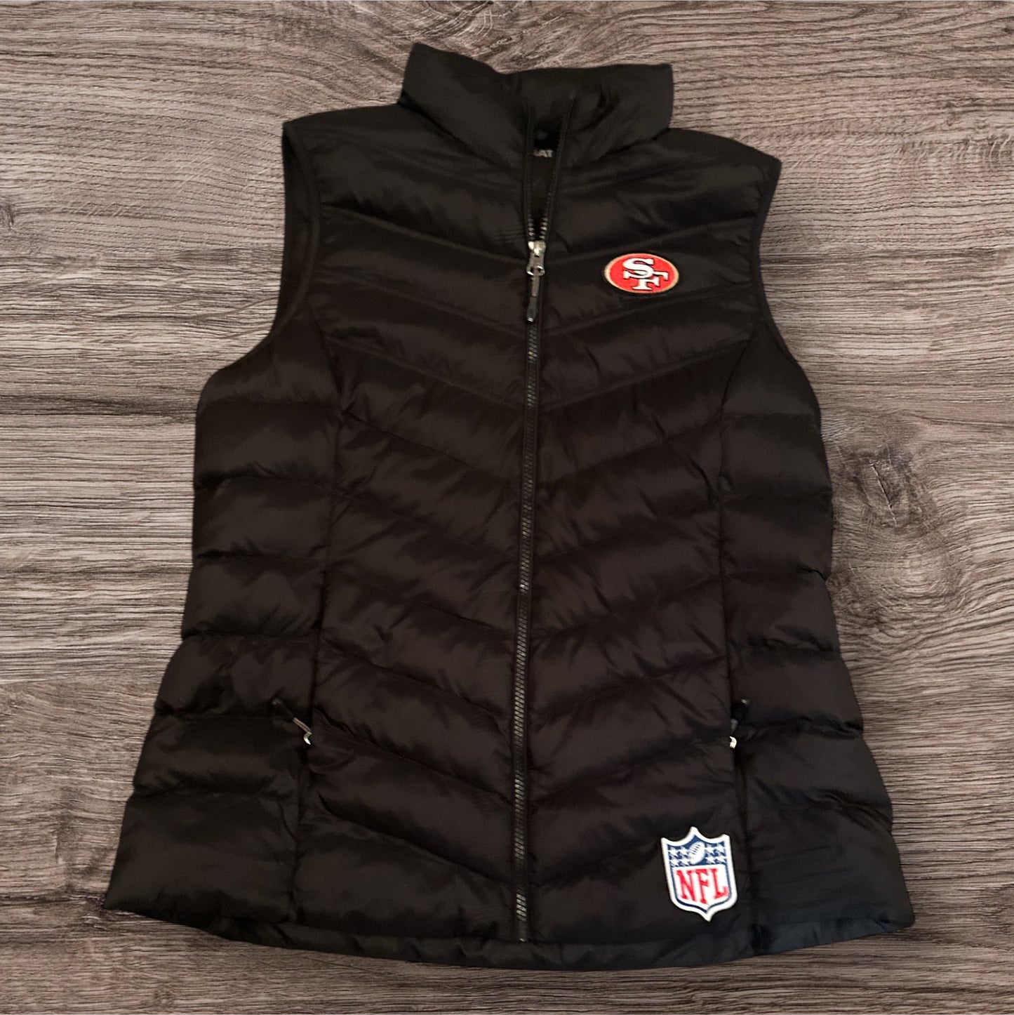 49er Raiders Cowboys Rams Dodgers Giants Custom Rhinestone PUFF VEST w/ zip pockets