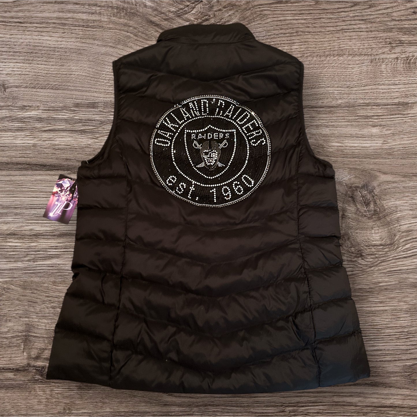 49er Raiders Cowboys Rams Dodgers Giants Custom Rhinestone PUFF VEST w/ zip pockets