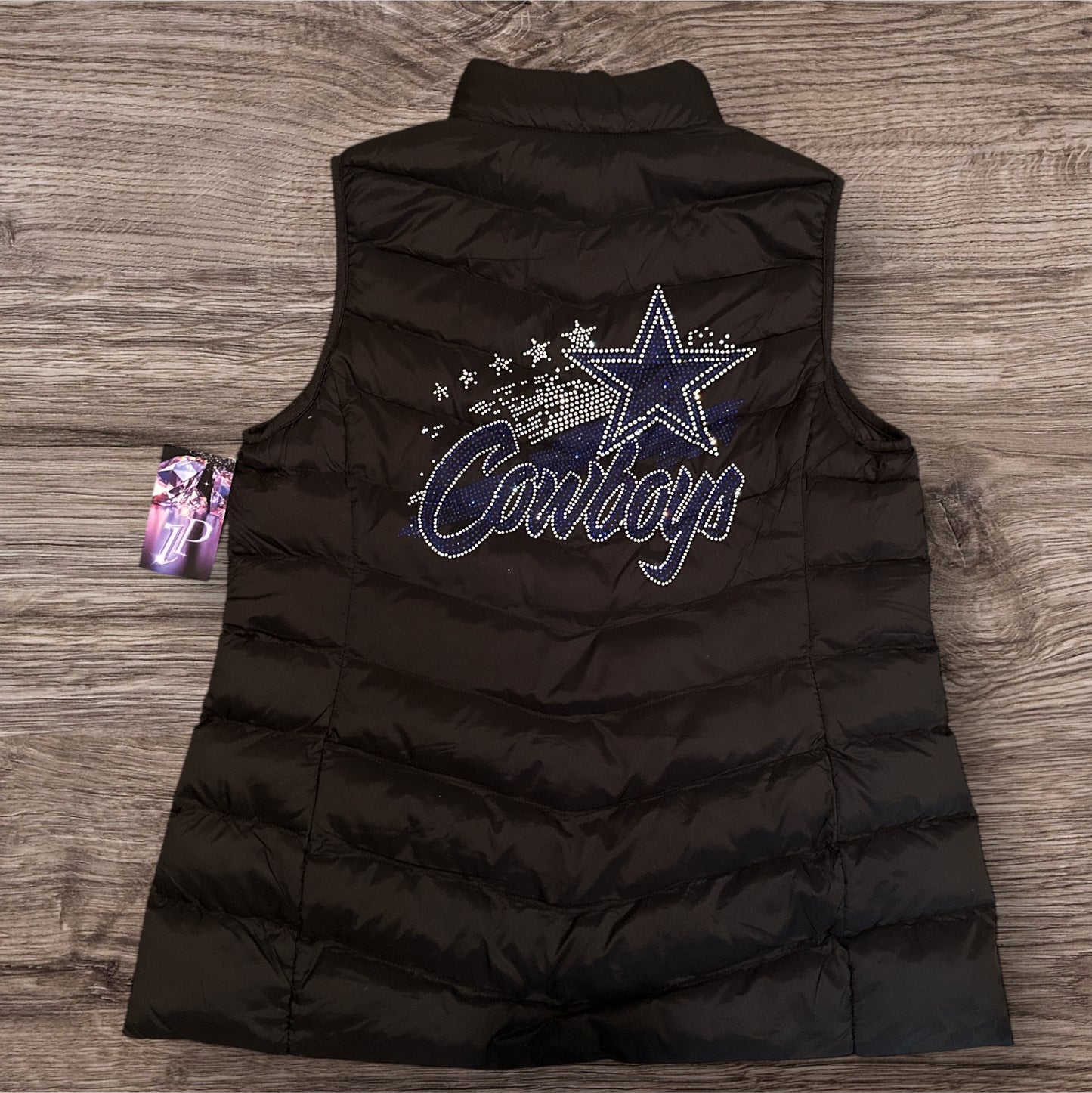 49er Raiders Cowboys Rams Dodgers Giants Custom Rhinestone PUFF VEST w/ zip pockets