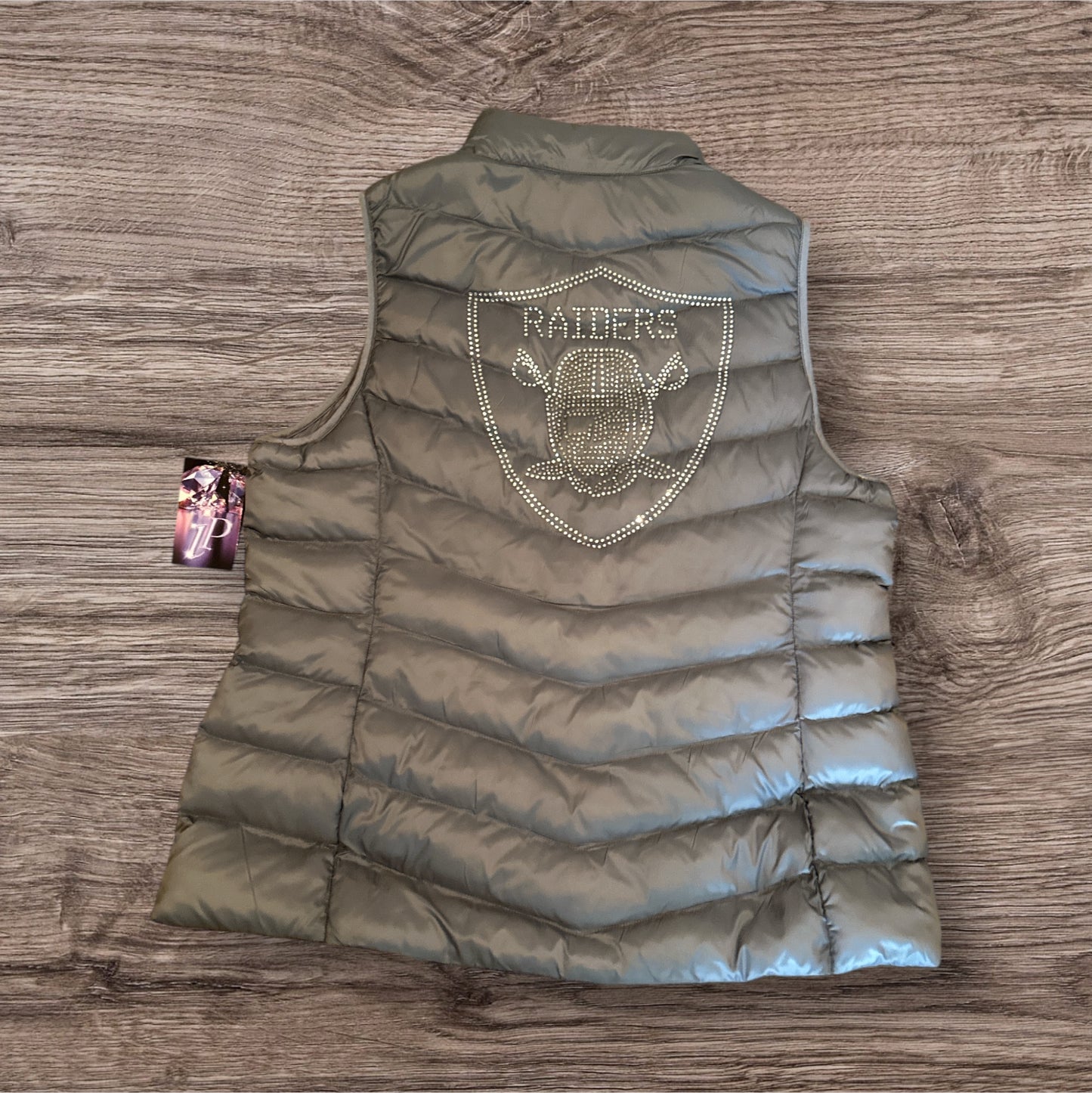 49er Raiders Cowboys Rams Dodgers Giants Custom Rhinestone PUFF VEST w/ zip pockets