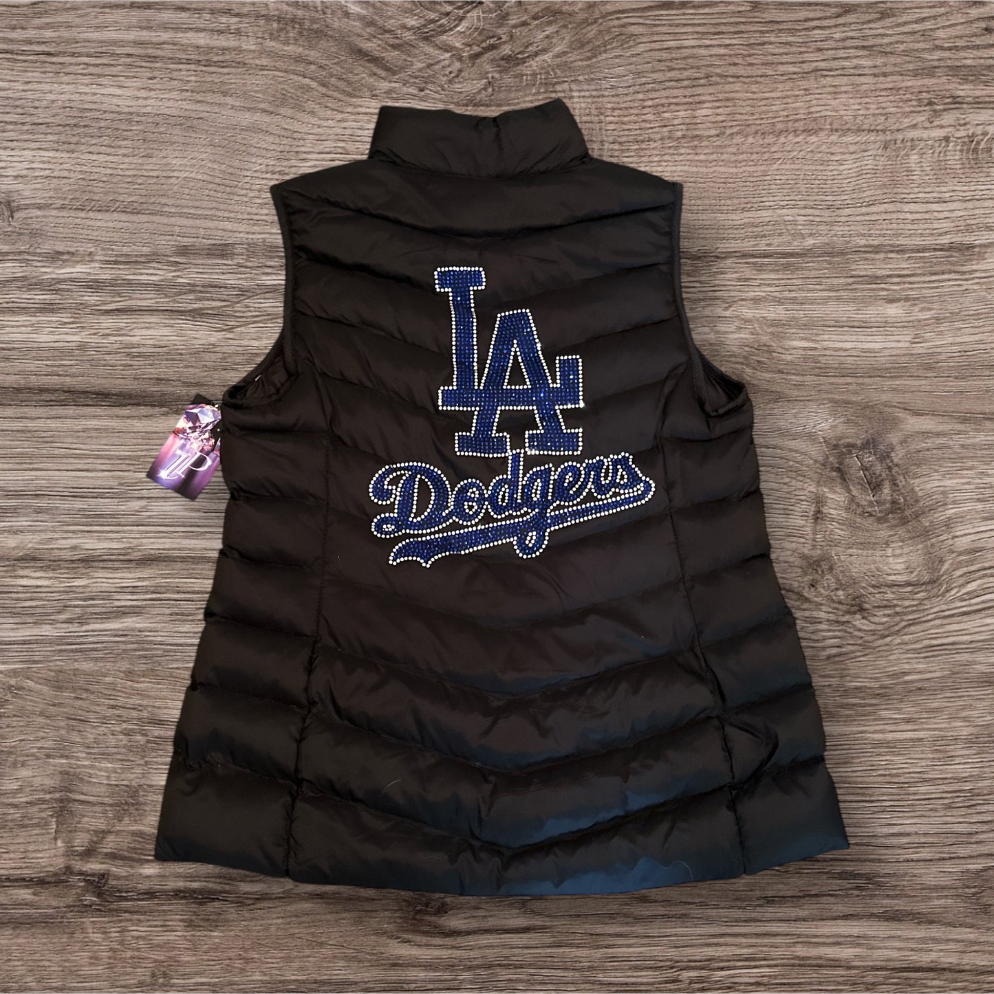 49er Raiders Cowboys Rams Dodgers Giants Custom Rhinestone PUFF VEST w/ zip pockets