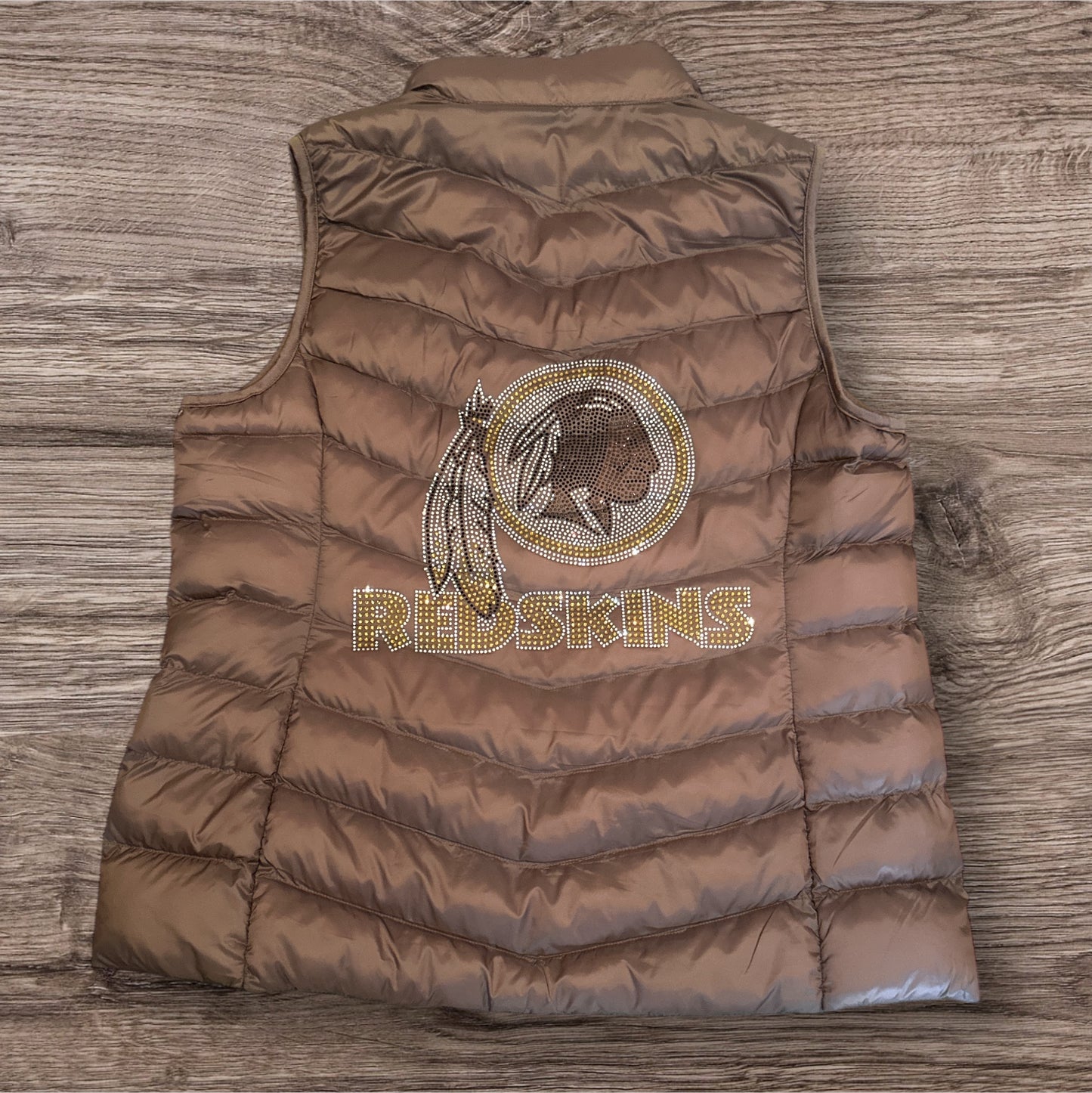 49er Raiders Cowboys Rams Dodgers Giants Custom Rhinestone PUFF VEST w/ zip pockets