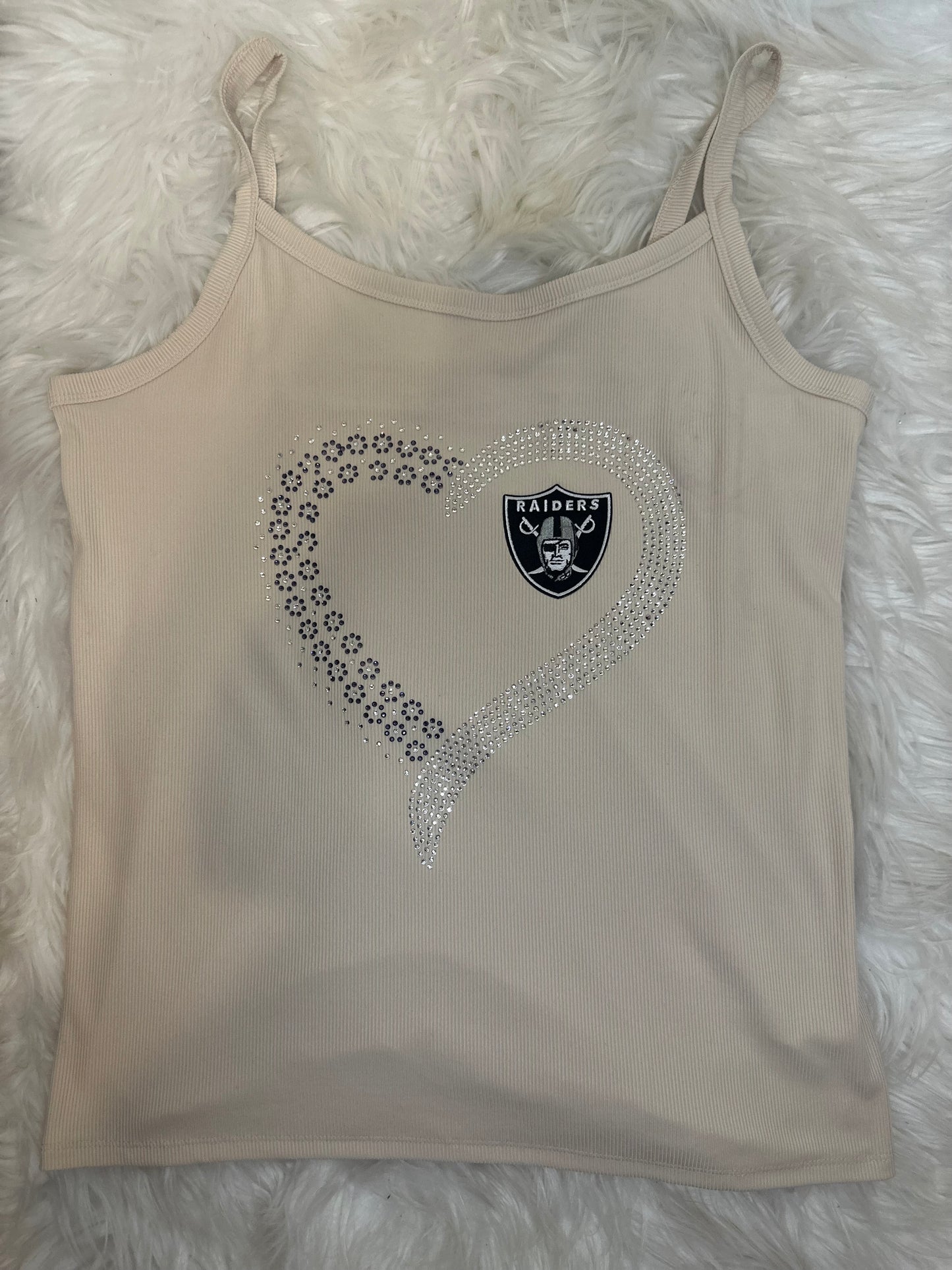 Raiders Custom Rhinestone Ladies SS Tank Top