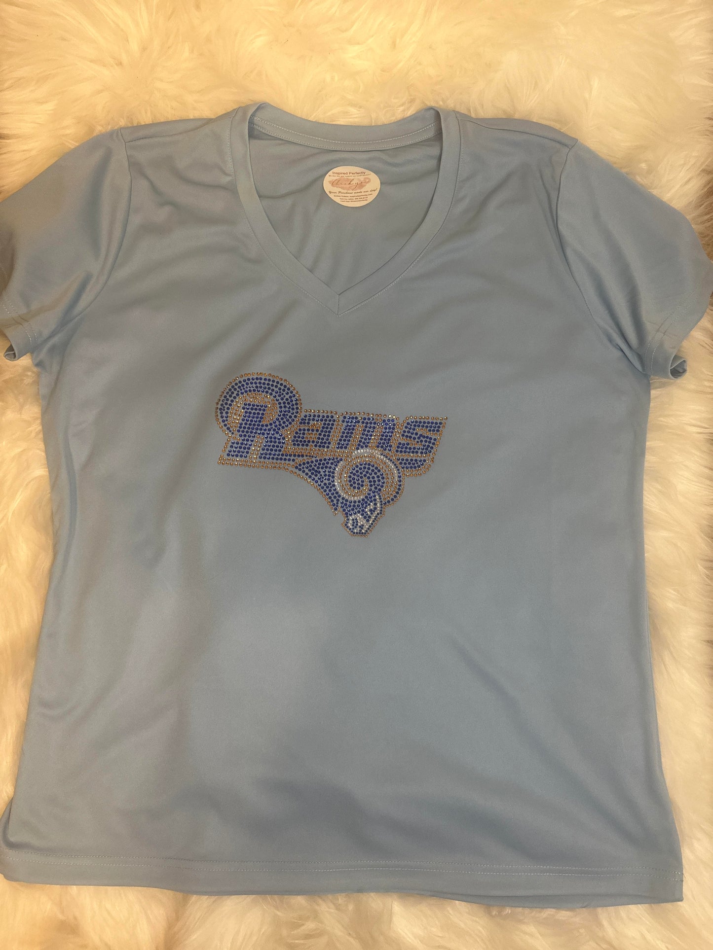 Los Angeles RAMS Custom Rhinestone Ladies Shirt