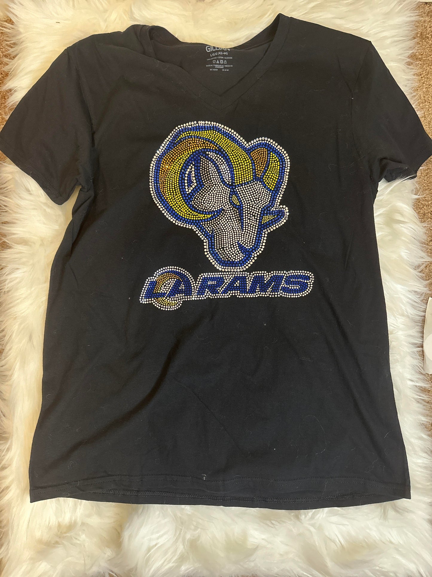 Los Angeles RAMS Custom Rhinestone Ladies Shirt