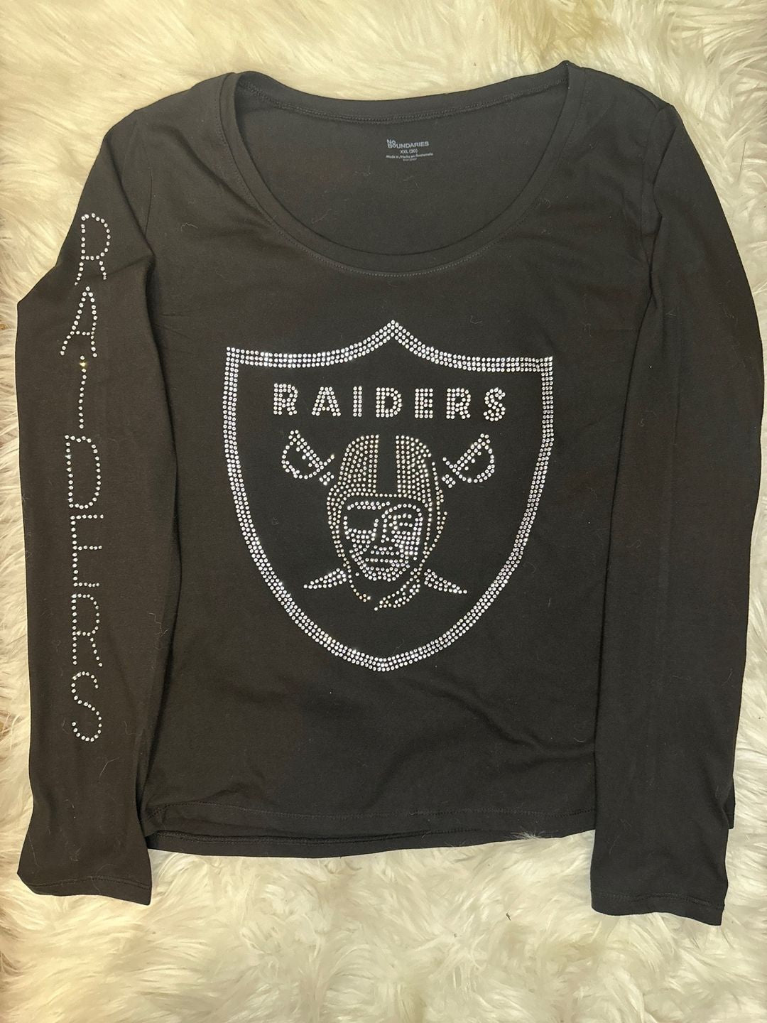 Raiders Heart Custom Rhinestone Ladies SS Tank Top