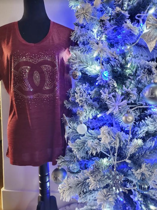 Inspired Custom Design Rhinestone Shirt