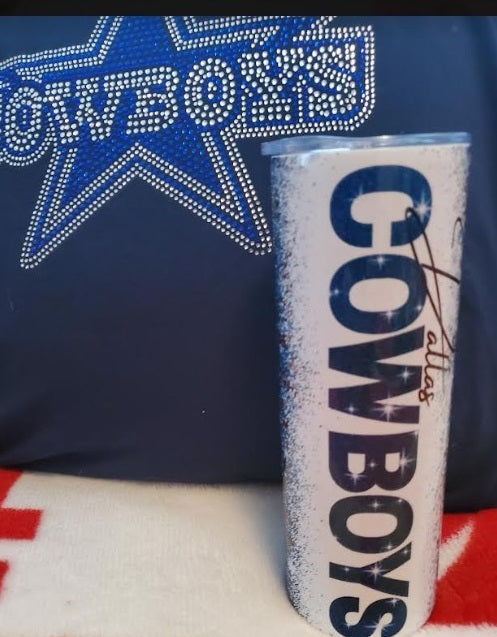 Dallas Cowboys Bling or Unisex Custom 20 oz Skinny Tumbler