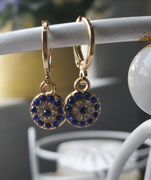 Womens Gold Crystal Drop Earrings