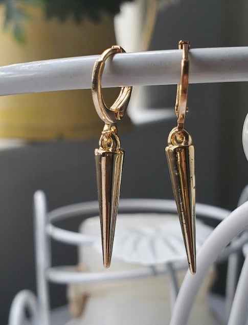 Womens Gold Crystal Drop Earrings