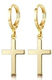 Womens Gold Crystal Drop Earrings