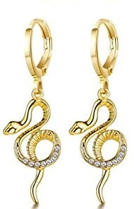 Womens Gold Crystal Drop Earrings