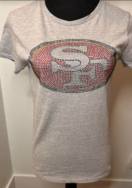 San Francisco 49ers Custom Design Rhinestone Shirt