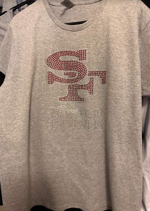 San Francisco 49ers Custom Design Rhinestone Shirt