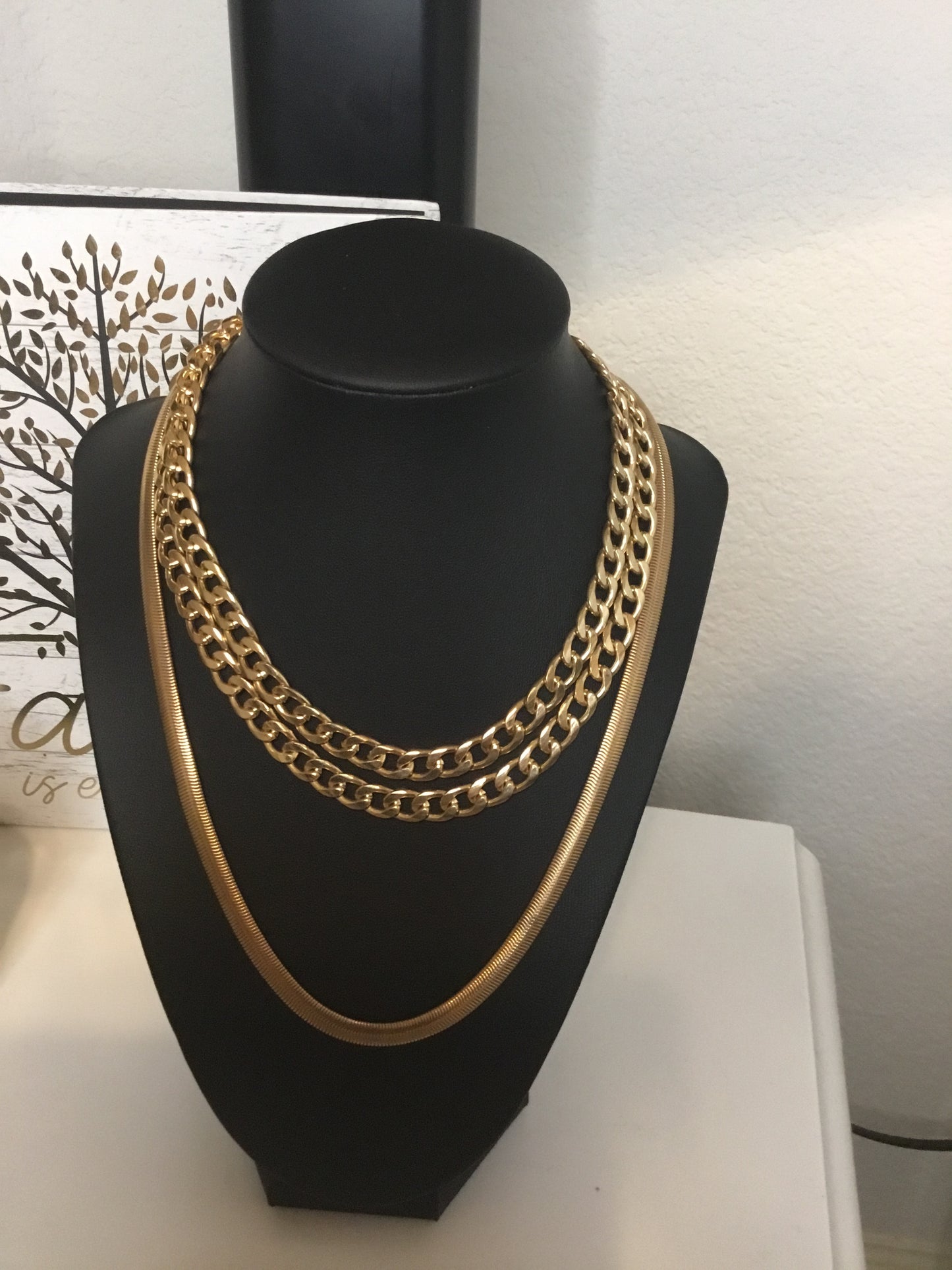 3 Tier Gold Color Chain