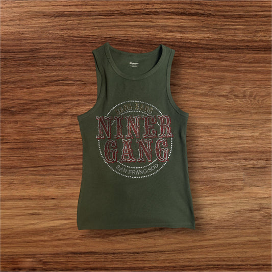 SF 49er Niner Gang Custom Rhinestone Ladies Shirt
