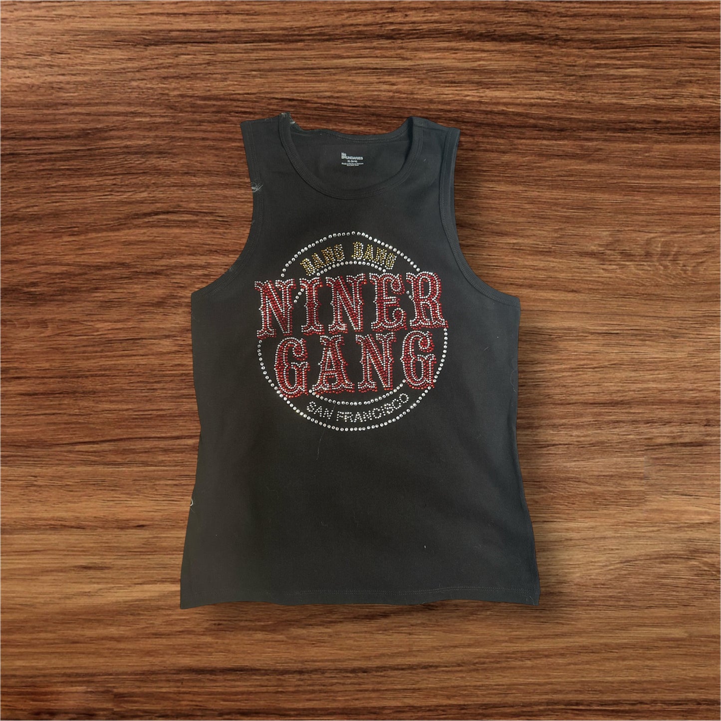 SF 49er Niner Gang Custom Rhinestone Ladies Shirt