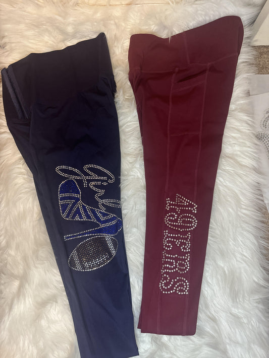 SF 49er or Cowboys 2 Pocket thick Leggins
