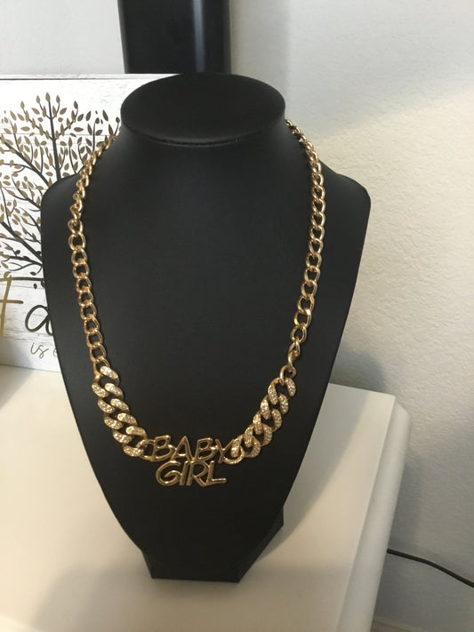 Baby Girl CZ Gold Color Chain