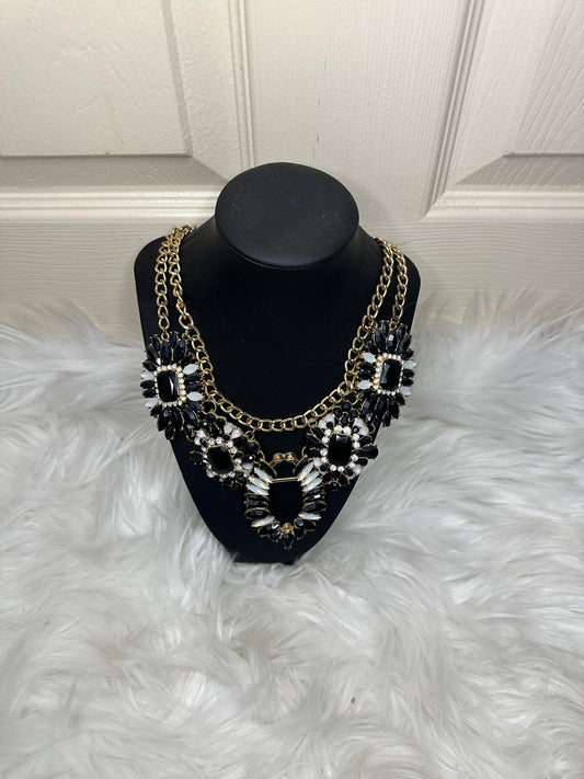Black Onyx Heavy Weight Gold Necklace