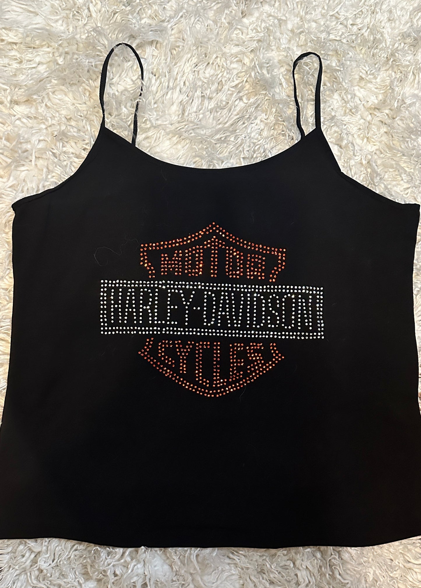 Harley Davidson Custom Rhinestone Ladies Tank Top