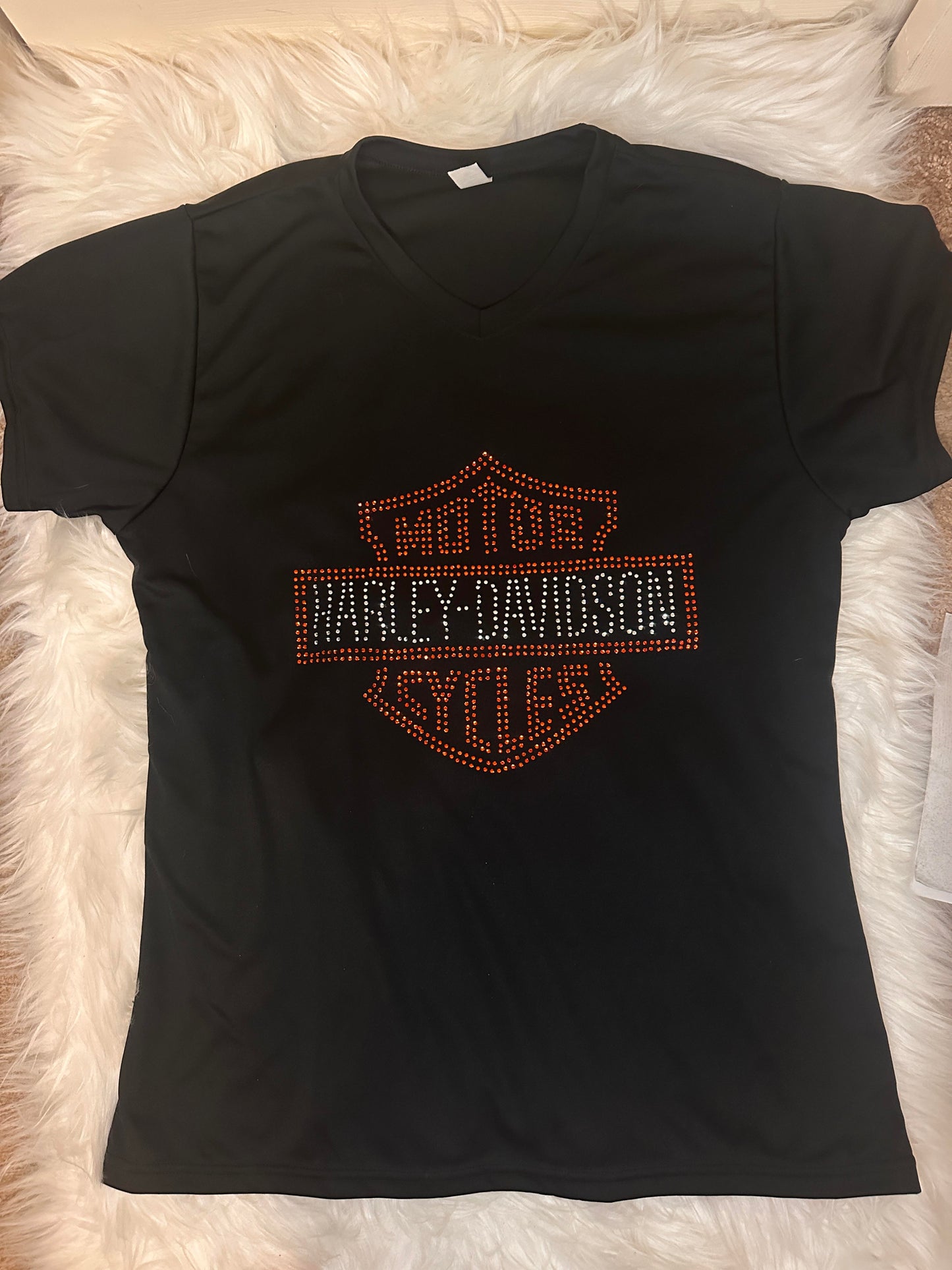 Harley Davidson Custom Rhinestone Ladies Tank Top