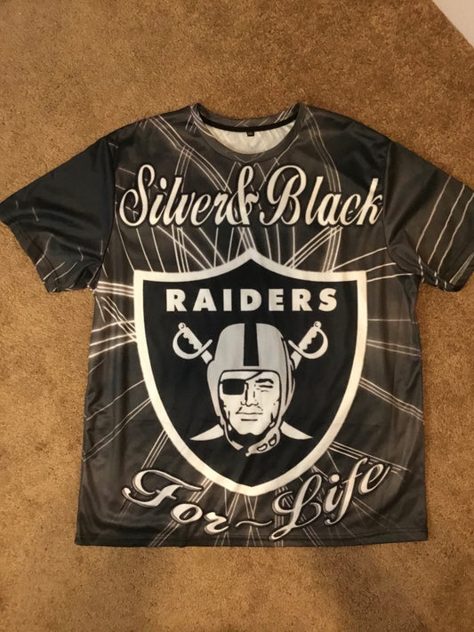 Las Vegas Raiders Men's 3D Polyester Smart Casual Shirt Printed Shirt