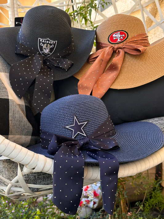 Kettle Brim Custom Rhinestone Sports Team Hat