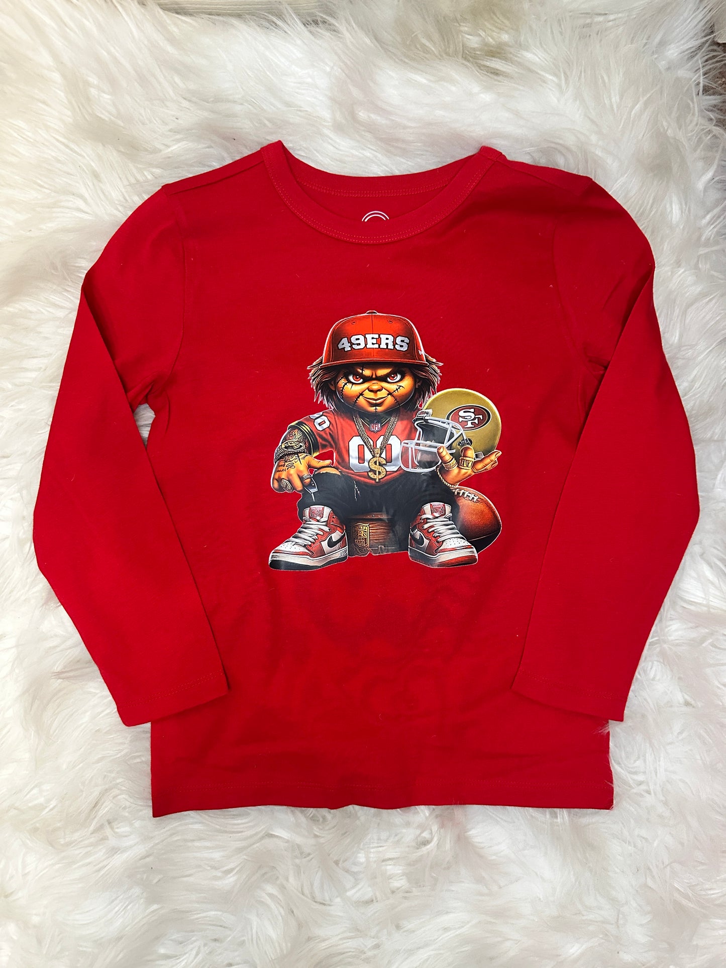 49er Rhinestone Heart Custom SS Tank Top