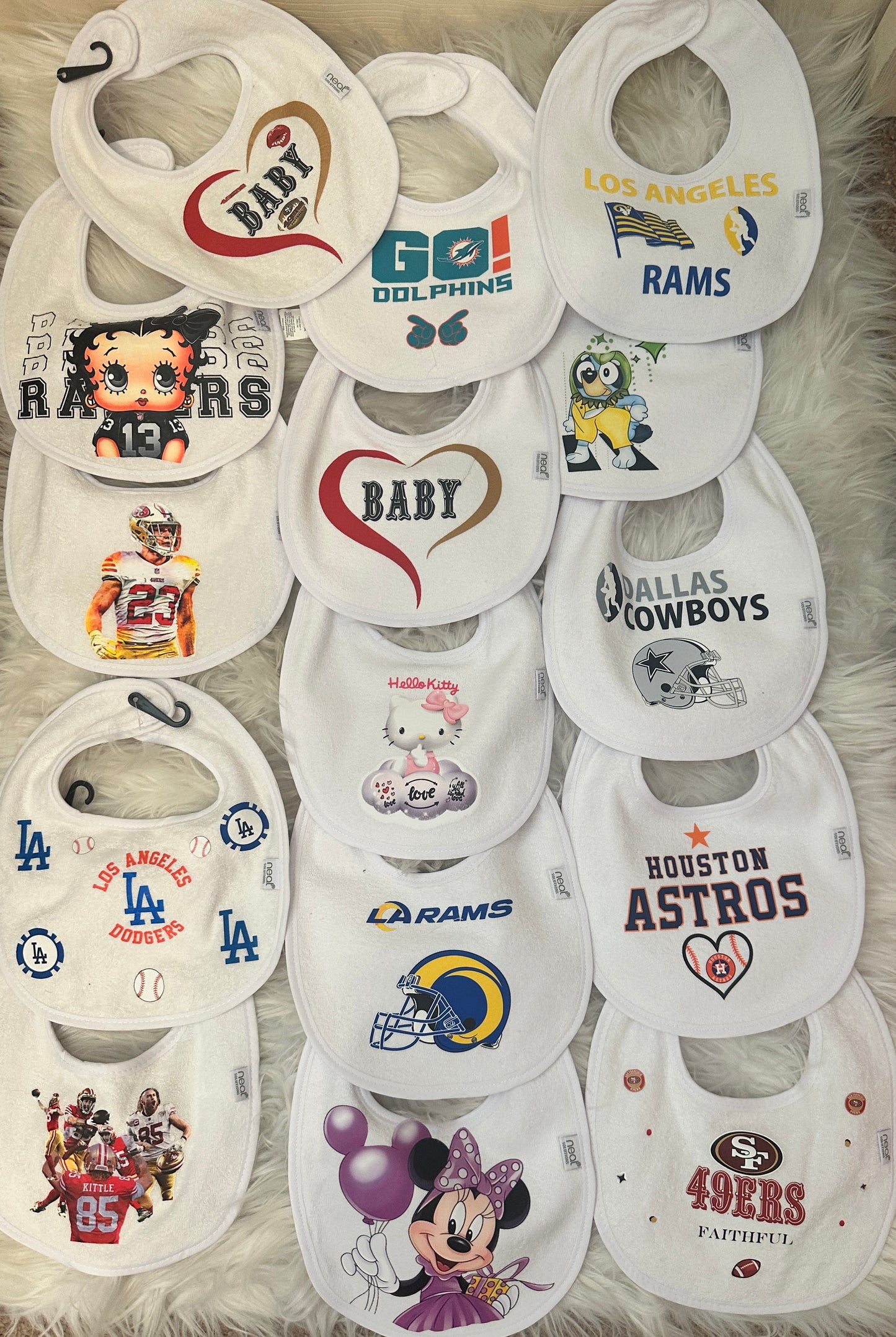 Character and Sports Team Baby/Toddler Bibs