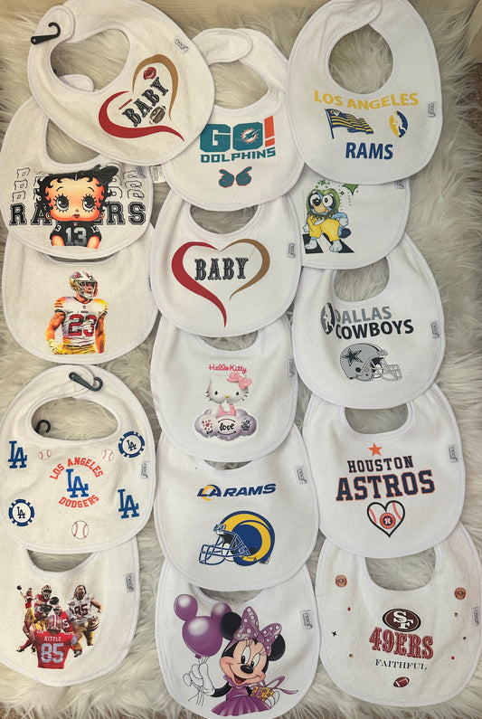 Character and Sports Team Baby/Toddler Bibs
