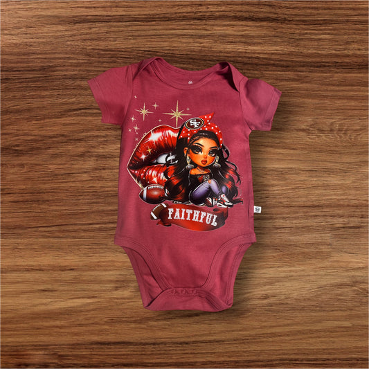 49ers Pretty Girl Onesie Fit to order all kids or Adult Sizes