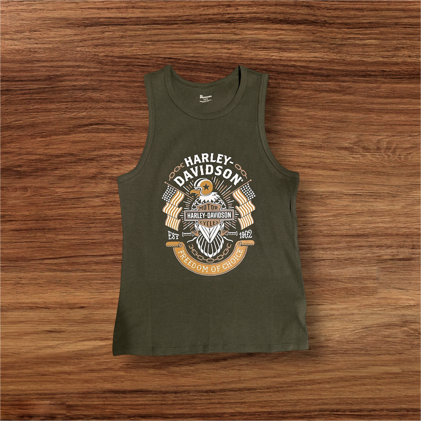 Harley Davidson Custom Rhinestone Ladies Tank Top