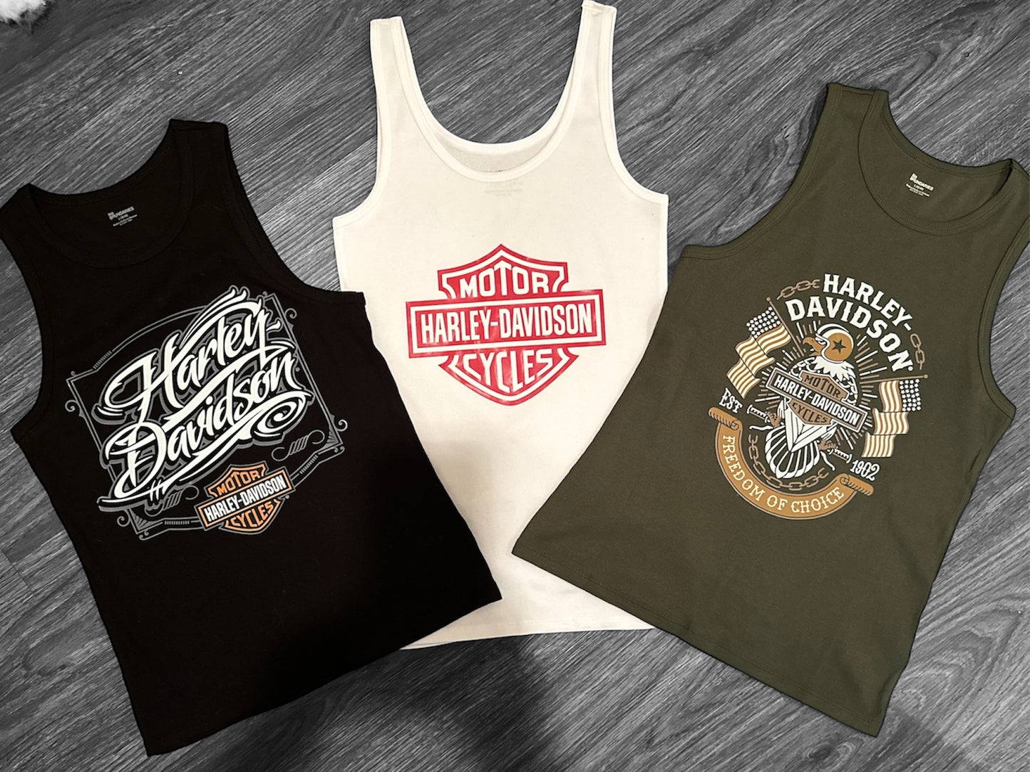 Harley Davidson Custom Rhinestone Ladies Tank Top