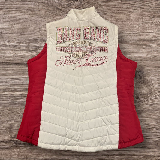 49er Raiders Cowboys Rams Dodgers Giants Custom Rhinestone PUFF VEST w/ zip pockets