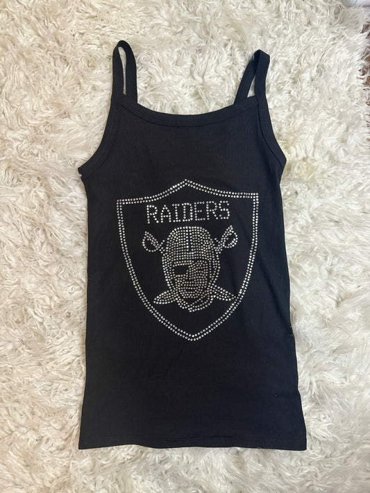 Raiders Custom Rhinestone Ladies SS Tank Top