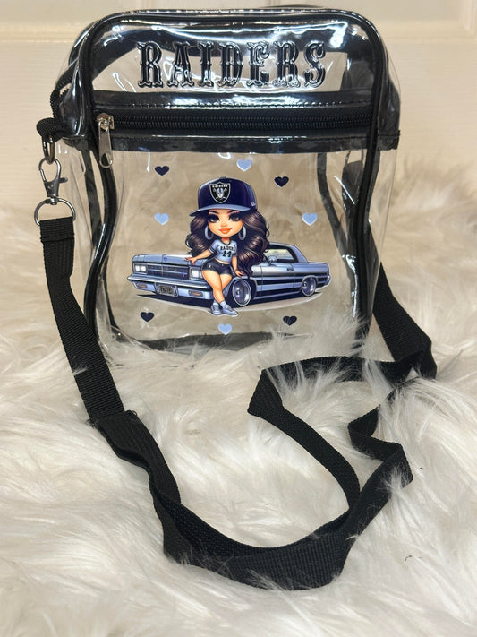 Raider Old School Latina Girl Clear Stadium Event Bag