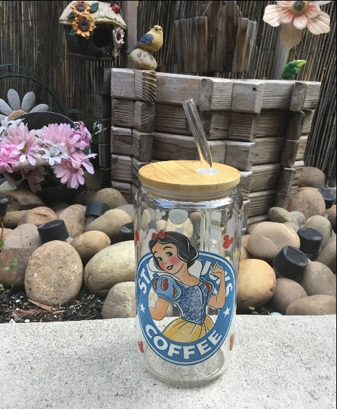 Snow White  16oz Glass Mug / Tumbler