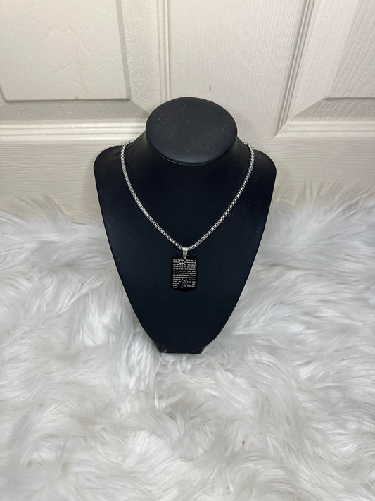 The Lords Prayer Mens Dog Tag Necklace